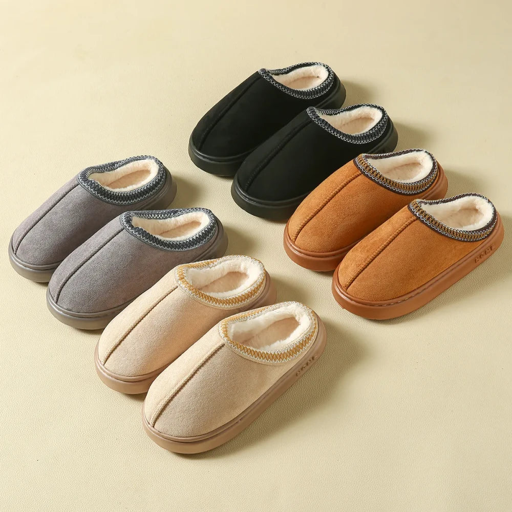 Faux Suede Cotton Home Slippers