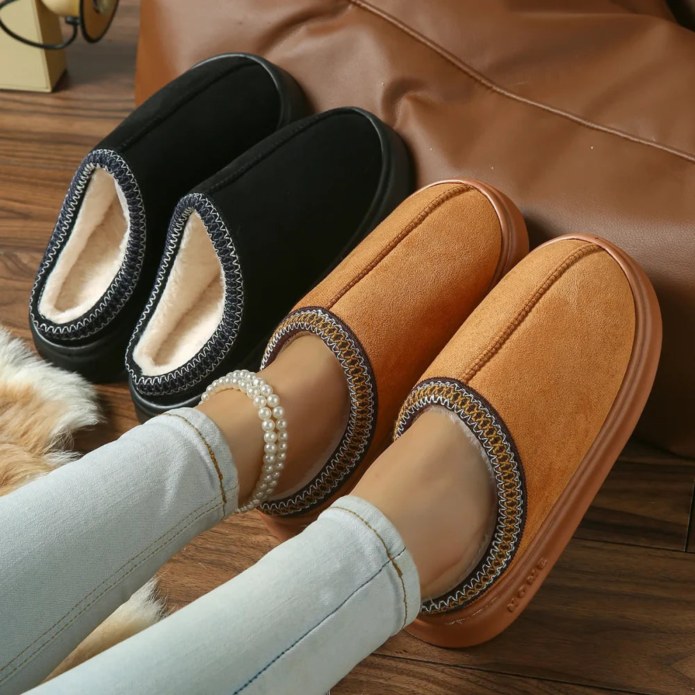 Faux Suede Cotton Home Slippers