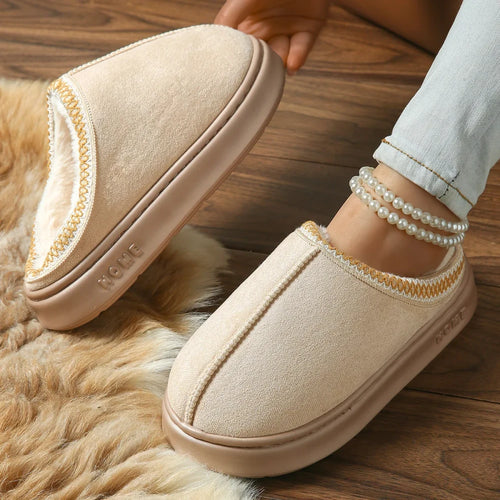 Faux Suede Cotton Home Slippers